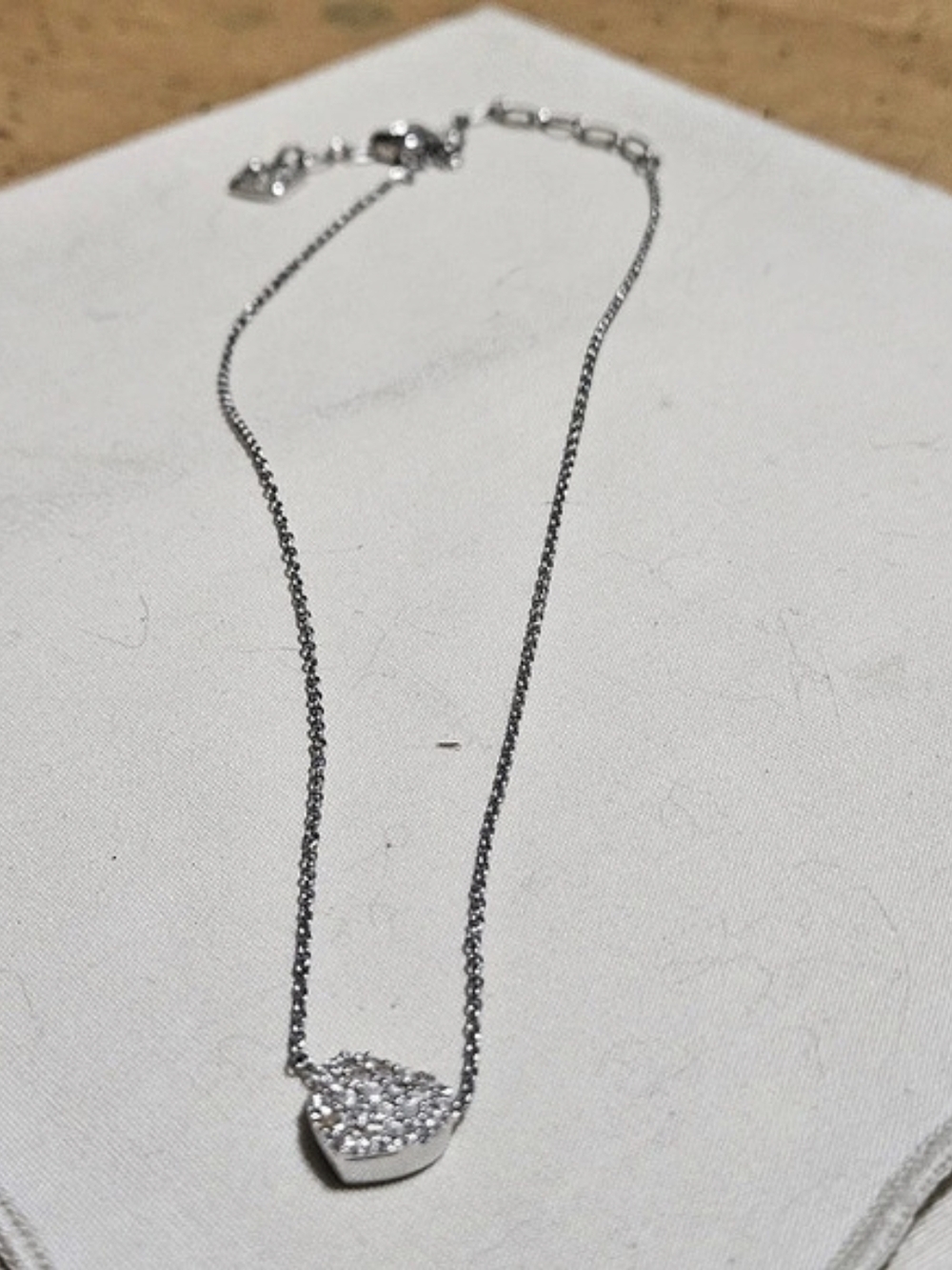 Swarovski Pavé Heart Pendant Necklace in Silver